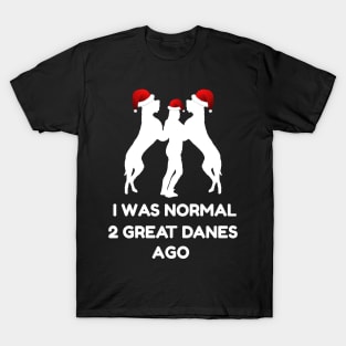 Great Dane Christmas Gift T-Shirt | Normal 2 Great Danes Ago T-Shirt